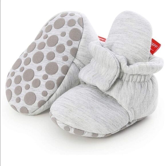 BABIES non skid soft booties silver - Picture 1 of 4